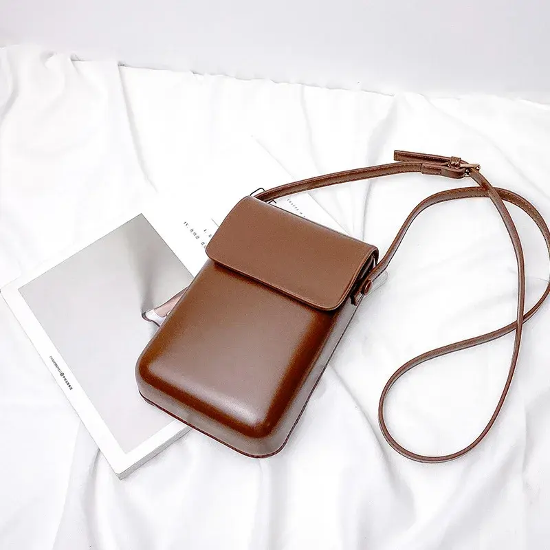 2025 Flap Crossbody Bags Women Mini PU Leather Shoulder Purses and Handbags for Girls Ladies Phone Simple Solid Designer Bag