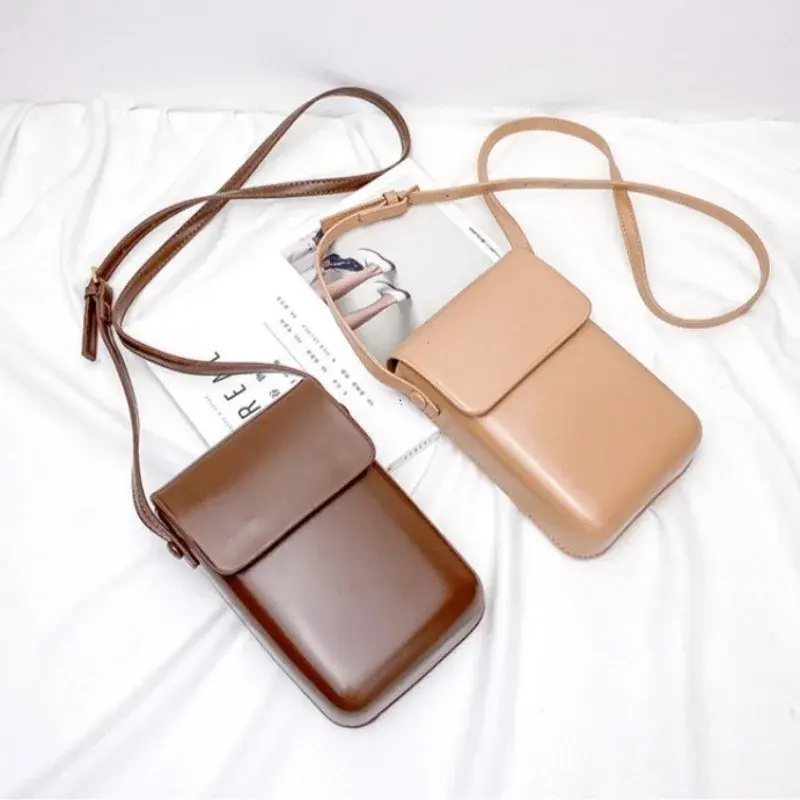 2025 Flap Crossbody Bags Women Mini PU Leather Shoulder Purses and Handbags for Girls Ladies Phone Simple Solid Designer Bag