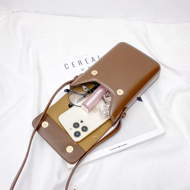 2025 Flap Crossbody Bags Women Mini PU Leather Shoulder Purses and Handbags for Girls Ladies Phone Simple Solid Designer Bag