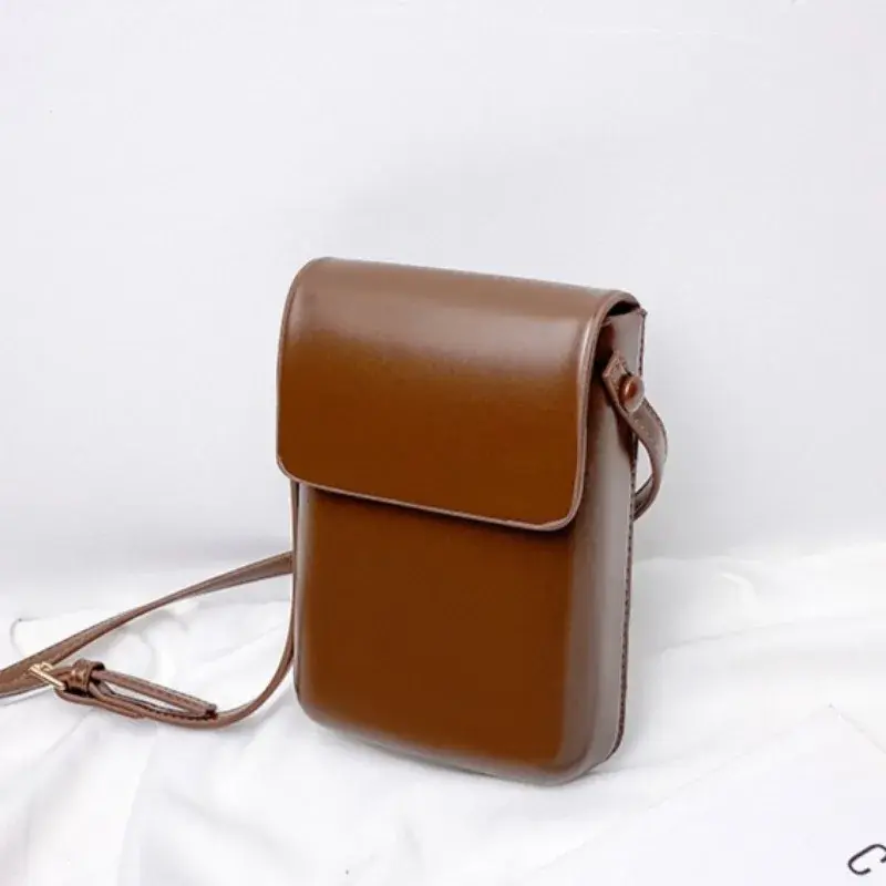 2025 Flap Crossbody Bags Women Mini PU Leather Shoulder Purses and Handbags for Girls Ladies Phone Simple Solid Designer Bag