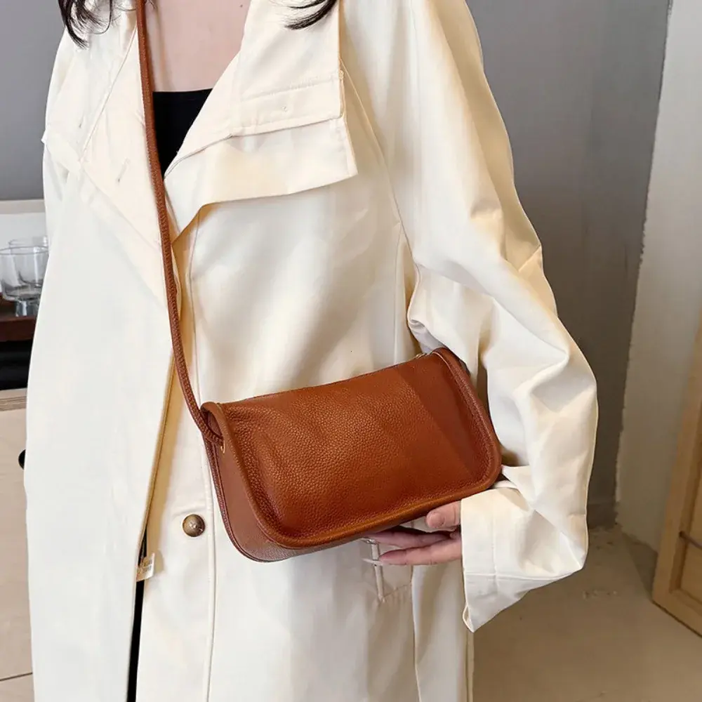 100%Real Cowhide Genuine Leather Fashion Women Crossbody Bags For Ladies New High Capacity Shoulder Bag Handbag Female Purse