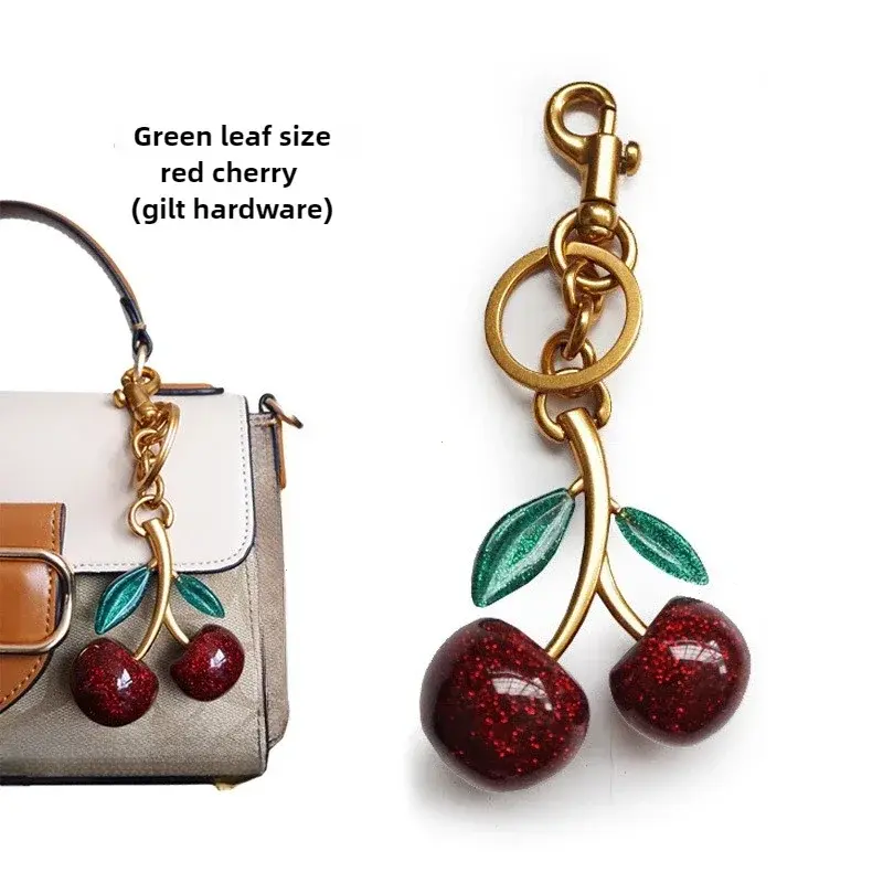 New Red Cherry Pendant Keychain Charm For Women's Handbag Internet-famous Crystal Cherry Pendant High-Grade Bag Accessories