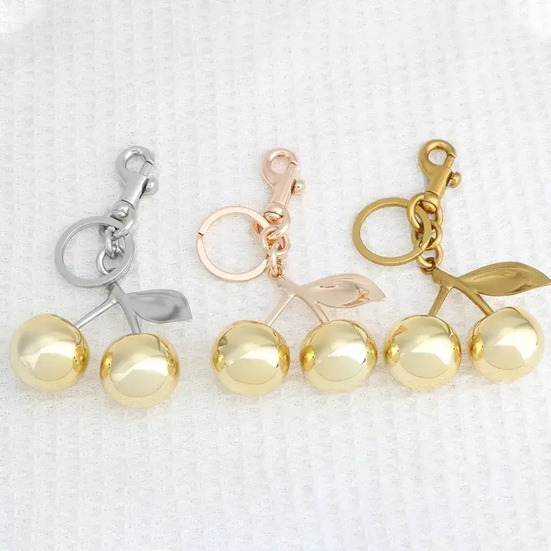 New Red Cherry Pendant Keychain Charm For Women's Handbag Internet-famous Crystal Cherry Pendant High-Grade Bag Accessories