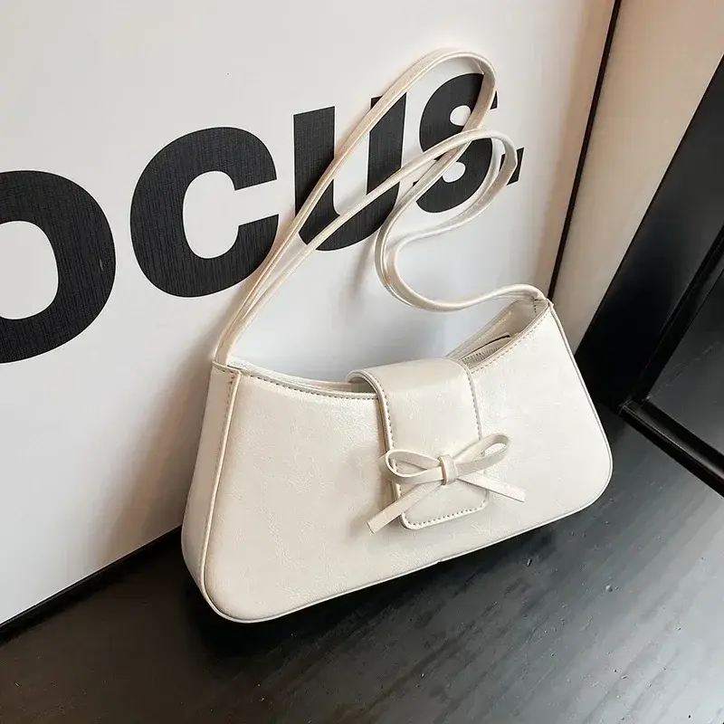 High-Grade Sense Retro Women Underarm Bag 2025 Spring New PU Leather Lady Commuter Shoulder Bags Solid Small Handbags for Women