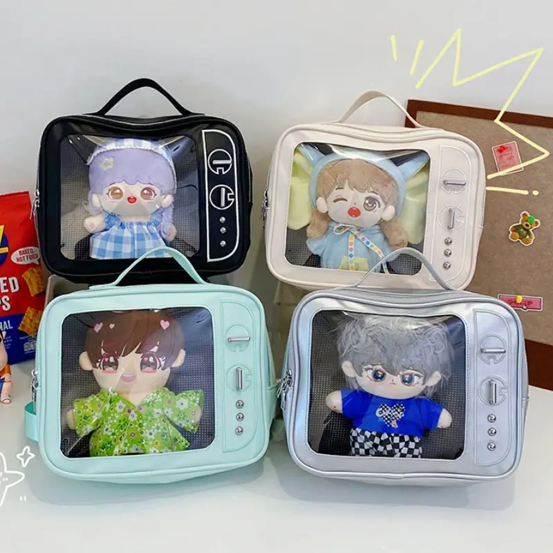 Kawaii TV Shape Design Ita Bag Japanese Girls Crossbody Bag Trend Transparent Pocket Harajuku Shoulder Bag Fashion Backpacks