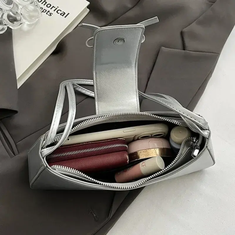 High-Grade Sense Retro Women Underarm Bag 2025 Spring New PU Leather Lady Commuter Shoulder Bags Solid Small Handbags for Women