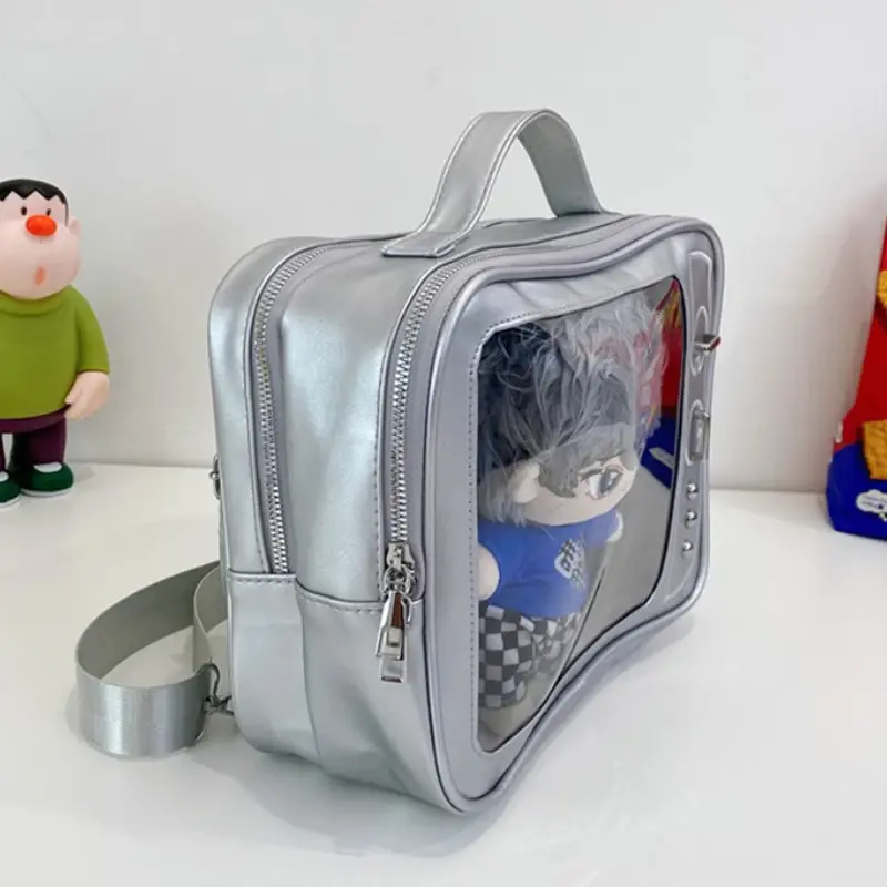Kawaii TV Shape Design Ita Bag Japanese Girls Crossbody Bag Trend Transparent Pocket Harajuku Shoulder Bag Fashion Backpacks
