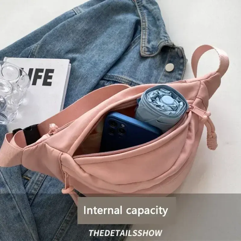 Chest Bags Banana Bag for Women Sling Crossbody Waist Pack Canvas Running Waist Bag Casual Fanny Packs Sport Half Moon Belt Bag