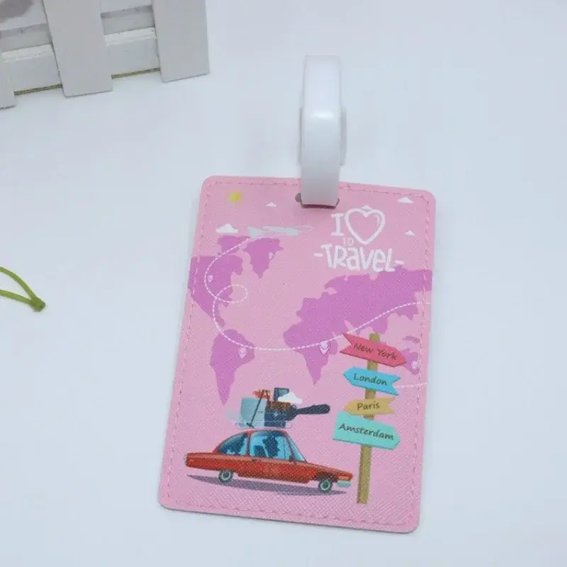 Creative World Map High Quality Travel Accessories Luggage Tag PU Suitcase ID Addres Holder Baggage Boarding Tag Portable Label