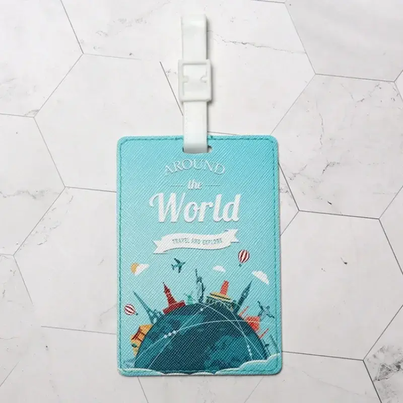 Creative World Map High Quality Travel Accessories Luggage Tag PU Suitcase ID Addres Holder Baggage Boarding Tag Portable Label