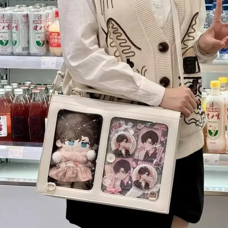 JK Girl Japanese Large-Capacity Transparent Shoulder Crossbody Bag DIY Decoration Ita Bag High School Teenage Backpack ItaBag