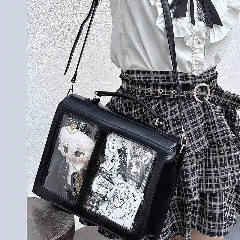 JK Girl Japanese Large-Capacity Transparent Shoulder Crossbody Bag DIY Decoration Ita Bag High School Teenage Backpack ItaBag