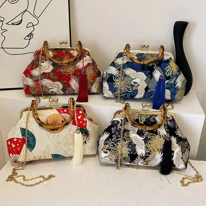 Luxury Evening Clutch Bag For Women Bride Wedding Clutch Purse Chain Shoulder Bags Small Party Handbag Rattan Handle Handle Tote