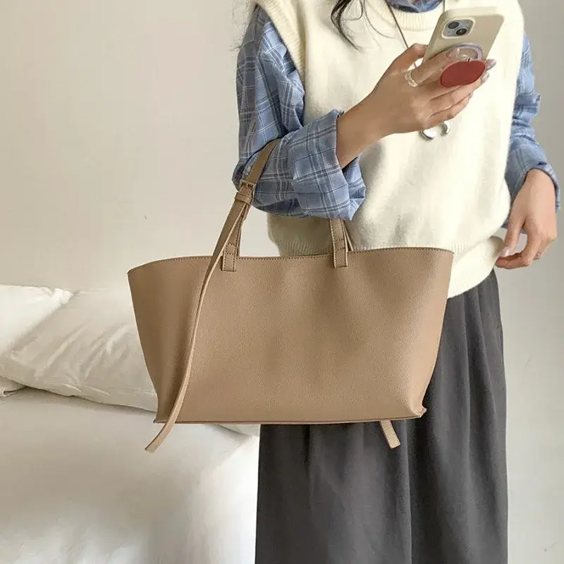 Casual Soft Tote Women Bag PU Leather Shoulder Bags for Women 2025 NEW High Quality Handbags and Purses Large Shopper Purses
