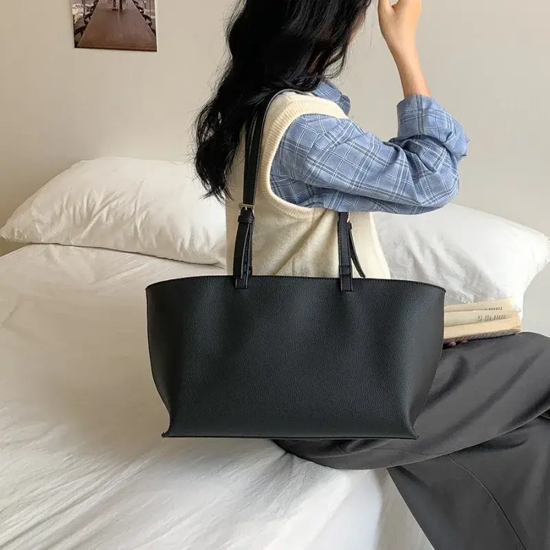 Casual Soft Tote Women Bag PU Leather Shoulder Bags for Women 2025 NEW High Quality Handbags and Purses Large Shopper Purses