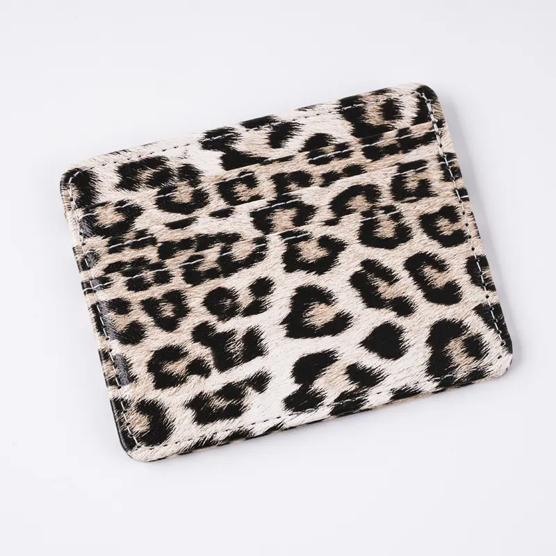 Unisex Classics Leopard Print Card Wallet Bags PU Leather Business Id Credit Card Holder Case Bank Bus Card Cover Purse