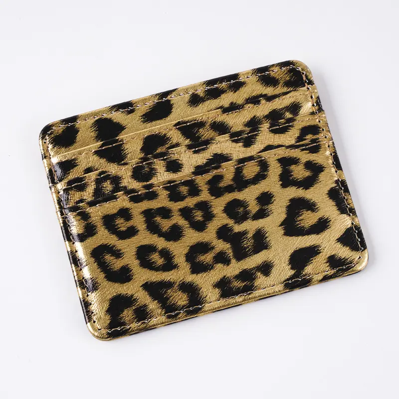 Unisex Classics Leopard Print Card Wallet Bags PU Leather Business Id Credit Card Holder Case Bank Bus Card Cover Purse