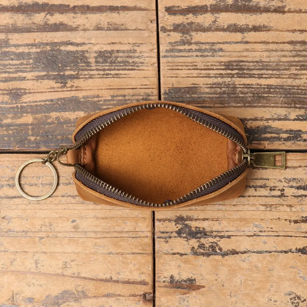 New Men's Genuine Leather Coin Purse, Women's Crazy Horse Leather Key Pouch, Multifunctional Cowhide Clutch Storage Bag Сумочки