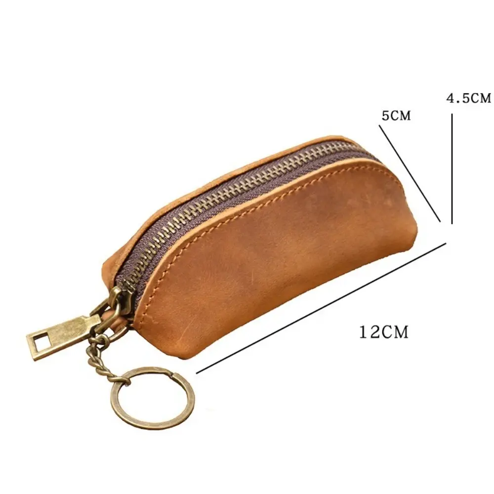 New Men's Genuine Leather Coin Purse, Women's Crazy Horse Leather Key Pouch, Multifunctional Cowhide Clutch Storage Bag Сумочки