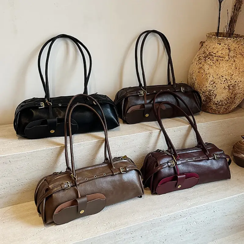 Buckle Decoration Fashion PU Shoulder Bag Solid Large Capacity All-match Handbags Purse 2025 Hot Sale Bags for Women Bolsa Mujer