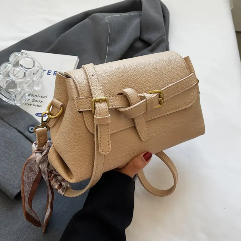 Women's Small PU Leather Shoulder Bags 2025 Fashion Brand Designer Trend Ribbon Handbags and Purses High Quality Crossbody Bag