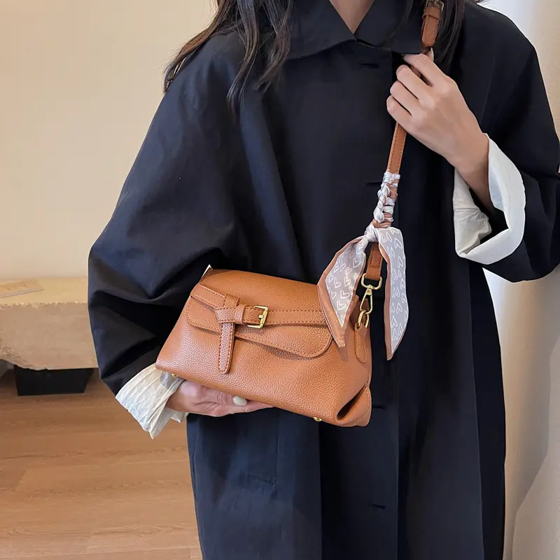 Women's Small PU Leather Shoulder Bags 2025 Fashion Brand Designer Trend Ribbon Handbags and Purses High Quality Crossbody Bag