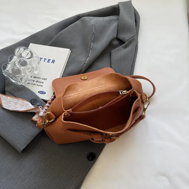 Women's Small PU Leather Shoulder Bags 2025 Fashion Brand Designer Trend Ribbon Handbags and Purses High Quality Crossbody Bag