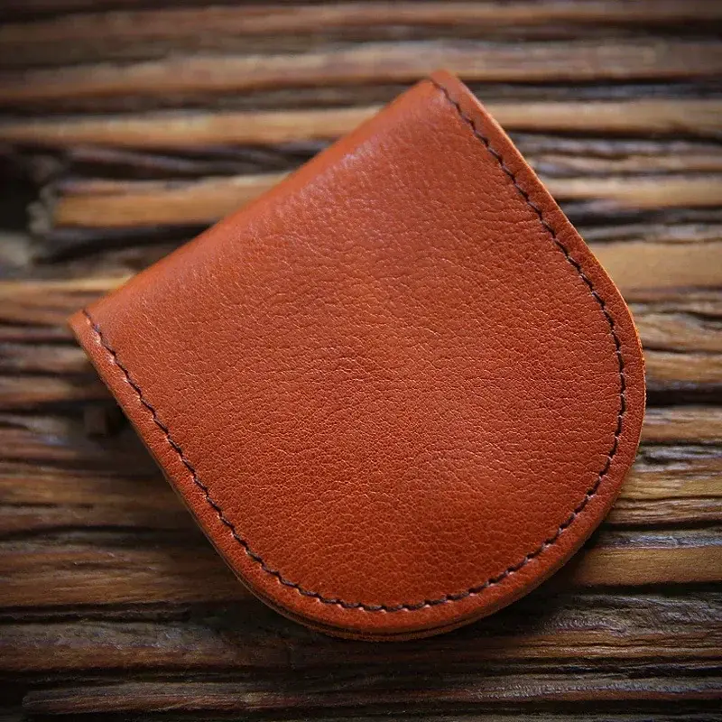 Women's Small Genuine Leather Coin Wallet Children Mini Purses Hasp Money Clip Clutch Hobo Bags Men Gift Pouch New Manual Craft