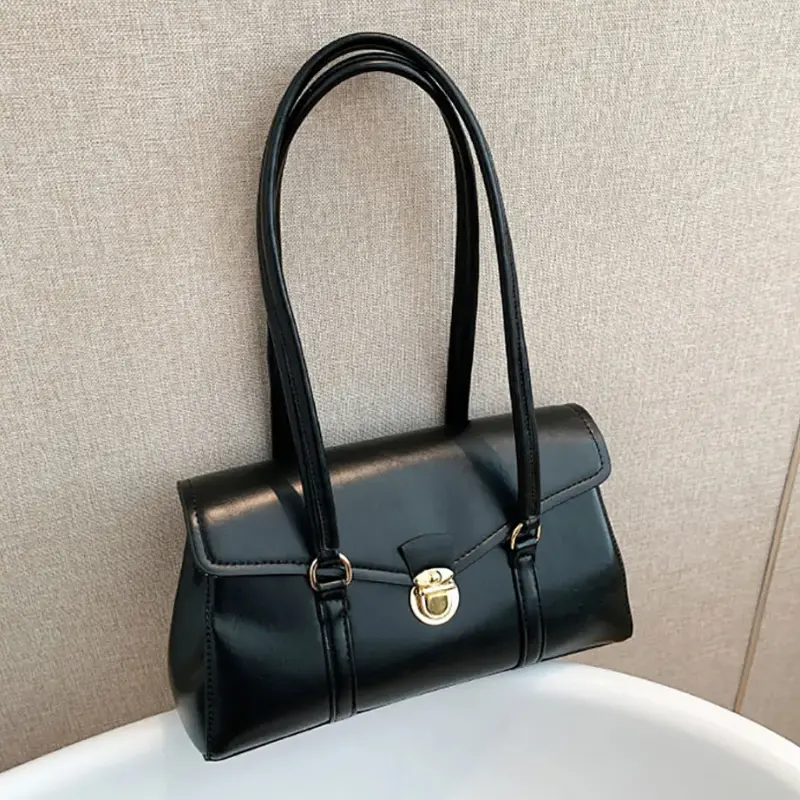 England Style Retro Shoulder Bags High-Grade Sense Underarm Tote Bag Vintage Red Ladies Commuter Bag PU Leather Handbag Purse