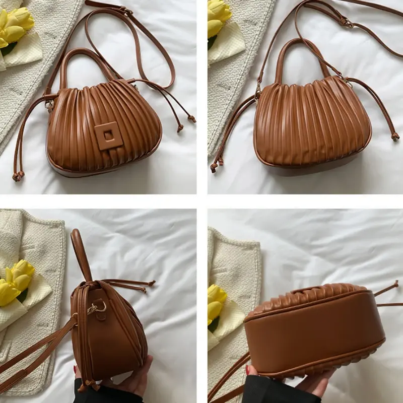 Fashion Brand Design Crossbody Bag for Women 2025 Luxury Vintage Shoulder Handbag Female Tote Bag Casual PU Leather Bucket Bag