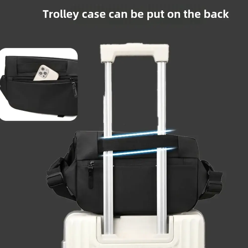 Premium Waterproof Magnetic Buckle Crossbody Bag Personality Fashion Men Messenger Bag Black Minimalist Shoulder Bags Men Bag