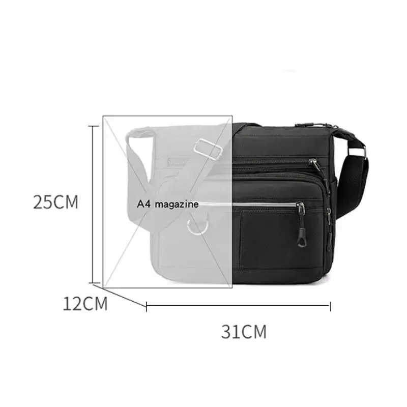 2025 New Shoulder Men's Bag Waterproof Oxford Luxury Design Crossbody Handbag Large Capacity Messenger Bags for Men