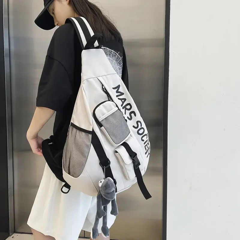 Men's Korean Trend Messenger Shoulder Bag Sports Travel Large Capacity Backpack Female Students Crossbody Chest Casual Bag bolso