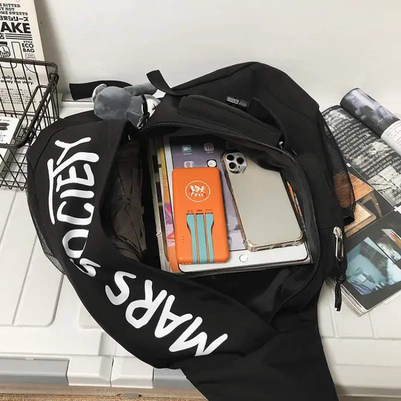 Men's Korean Trend Messenger Shoulder Bag Sports Travel Large Capacity Backpack Female Students Crossbody Chest Casual Bag bolso
