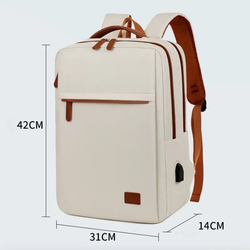 Business Backpack For Men Women New Trendy Design 15.6-Inch Laptop Backpack Blue Beige Student Schoolbag Boarding Backpack Male
