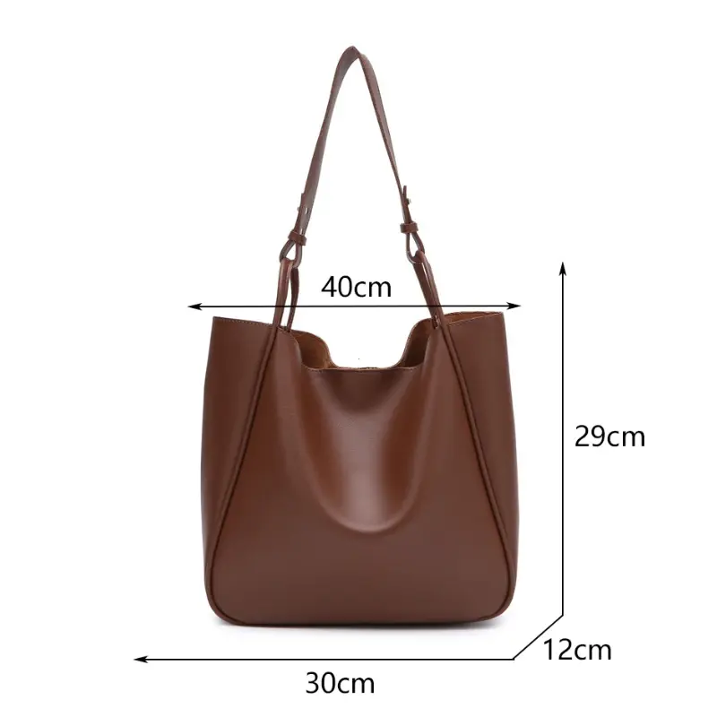 Luxury Tote Bag Woman 2025 Trend Large Capacity Female Shoulder Bag High Quality Leather Simple Designer Woman Handbag Purse