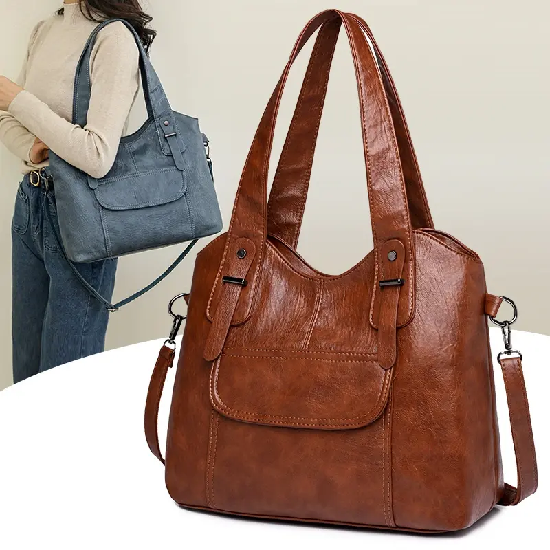 Women's Bag High Quality Leather Handbag Female Designer Brand Shoulder Bags Large Capacity Tote Bag Casual Handbag For Commte