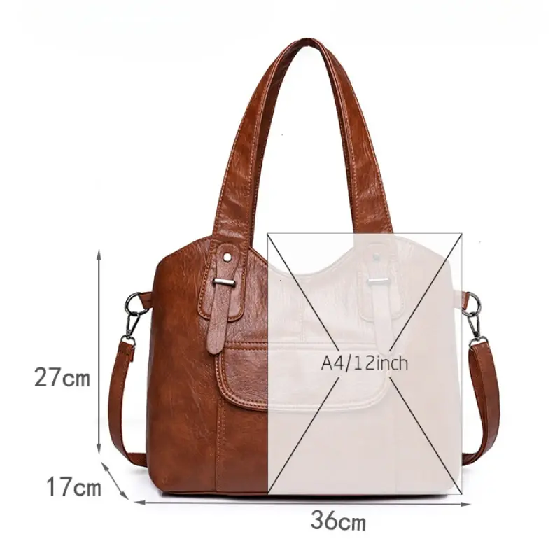Women's Bag High Quality Leather Handbag Female Designer Brand Shoulder Bags Large Capacity Tote Bag Casual Handbag For Commte