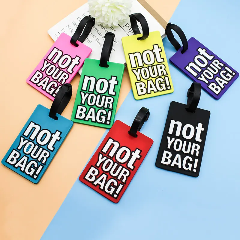 Fashion Creative Letter Not Your Bag Cute Travel Accessories Luggage Tags Suitcase Cartoon Style Silicon Portable Travel Label