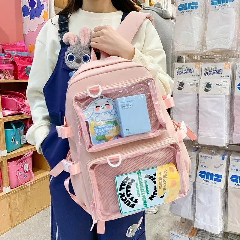 Japanese Kawaii Itabag Women New 2025 Transparent Backpack Women Large Capacity Ita Backpack School Bags for College Student JK