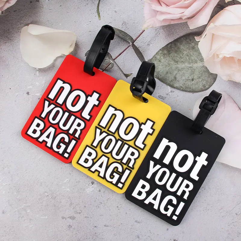 Fashion Creative Letter Not Your Bag Cute Travel Accessories Luggage Tags Suitcase Cartoon Style Silicon Portable Travel Label