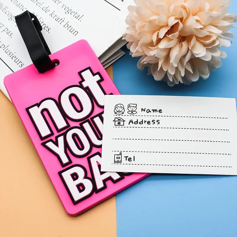Fashion Creative Letter Not Your Bag Cute Travel Accessories Luggage Tags Suitcase Cartoon Style Silicon Portable Travel Label