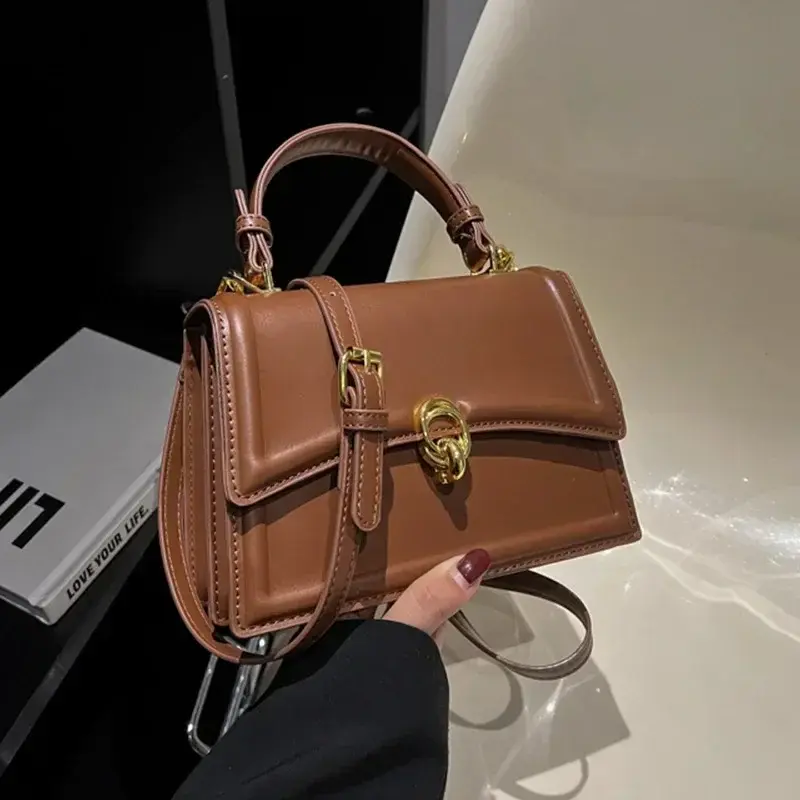 New Small PU Leather Crossbody Bags for Women 2025 Simple Totes Shoulder Bag Lady Luxury Brand Designer Handbags and Purses
