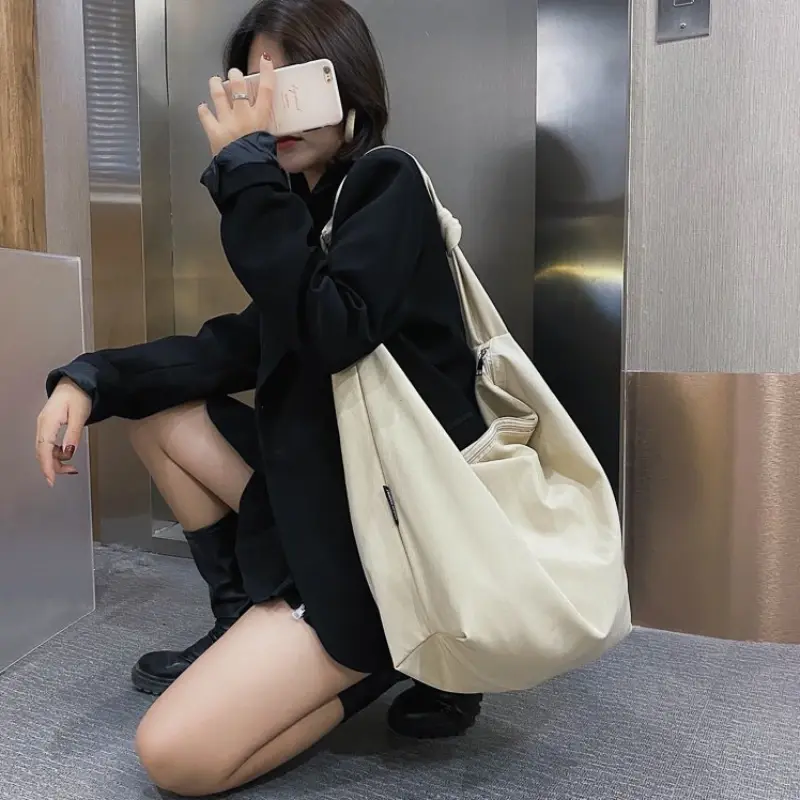 2025 New Canvas Totes Bags Women Casual Wild Ladies Handbags Solid Color Shoulder Women Bag Simple Female Messenger Bag Purses