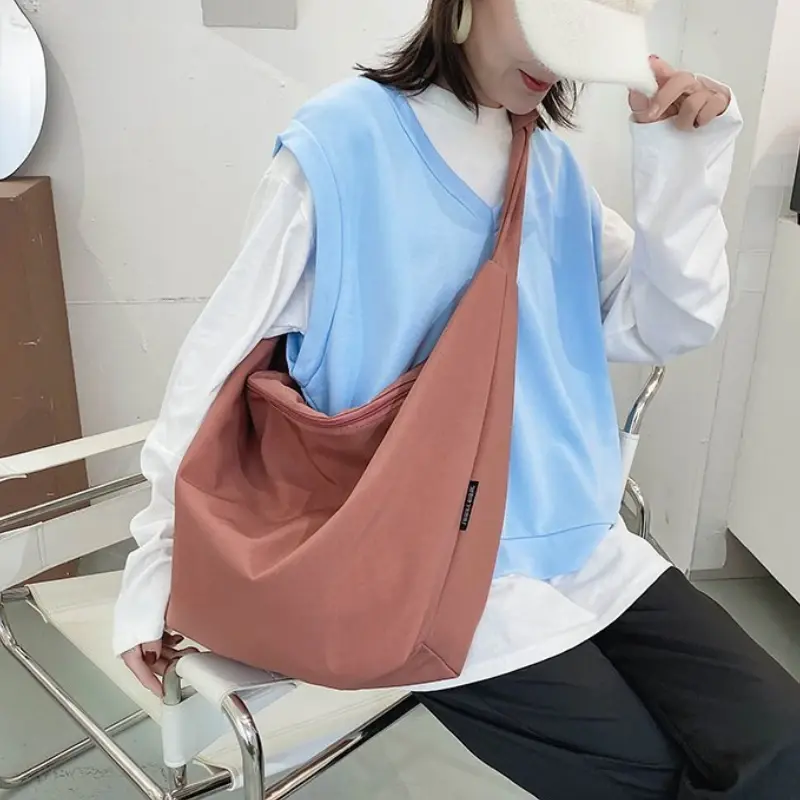 2025 New Canvas Totes Bags Women Casual Wild Ladies Handbags Solid Color Shoulder Women Bag Simple Female Messenger Bag Purses