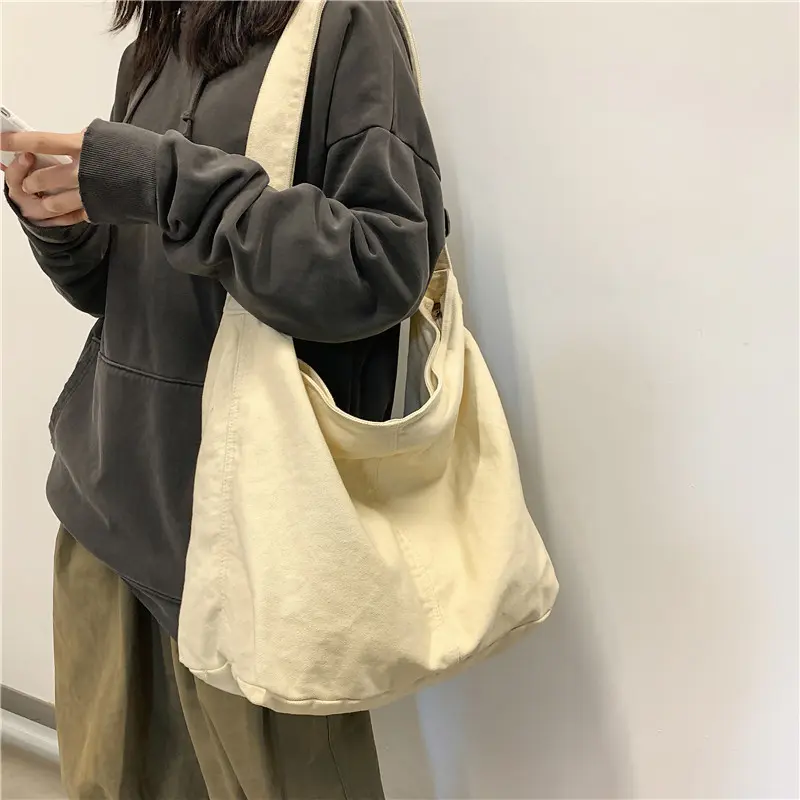 Women's Shoulder Bag Large Canvas Crossbody Bags for Women 2025 Cotton Cloth Fashion Korean Female Students School Bag Handbags