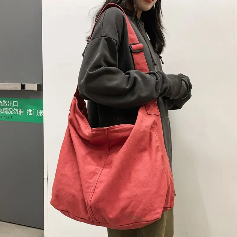 Women's Shoulder Bag Large Canvas Crossbody Bags for Women 2025 Cotton Cloth Fashion Korean Female Students School Bag Handbags