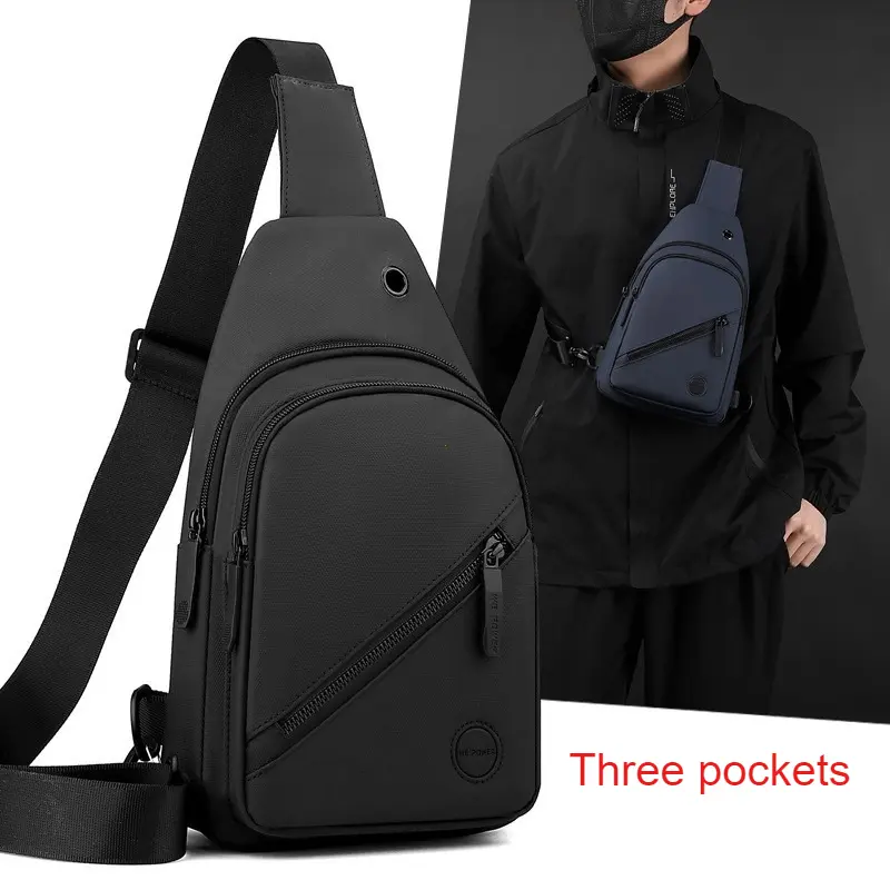 Lightweight Men's Chest Bag, Casual Nylon Crossbody Bag,Hiking Multipurpose Sling Bag for Outdoor Sports & Daily Commute