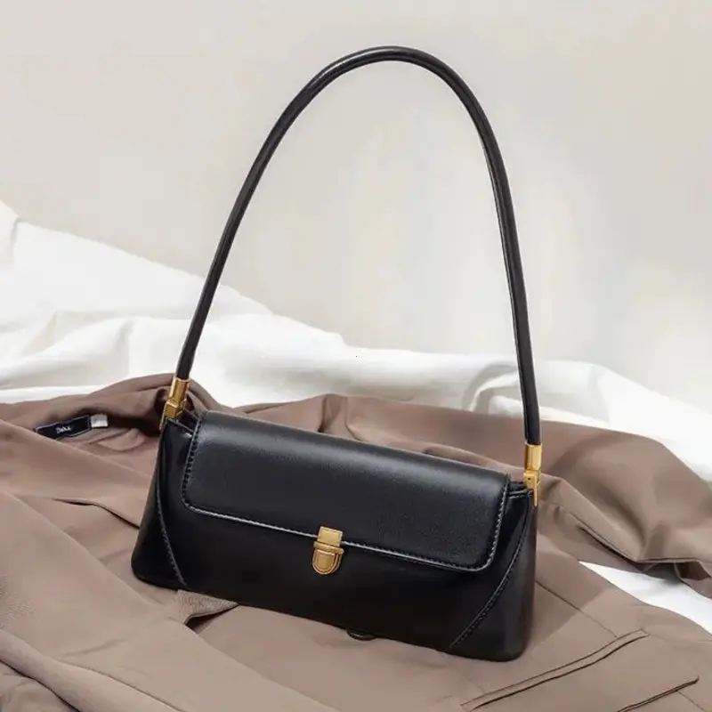 Fashion Solid Color Underarm Bags PU Leather Shoulder Bags for Women Design Luxury Small Handbag Female Subaxillary Clutches