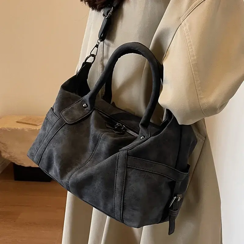 Retro Design PU Leather Shoulder Bags for Women 2025 Korean Fashion High Capacity Armpit Bag Female Crossbody Bag Tote Handbags